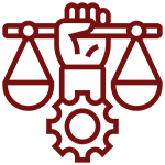 icon of hand holding justice scales
