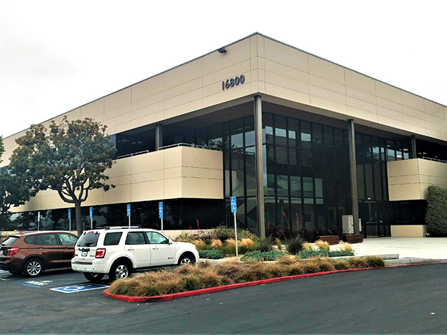 Front of 16800 Aston Irvine Office Building